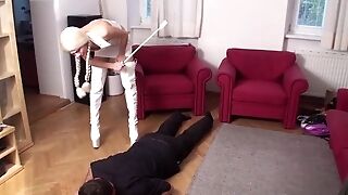 Sub Servant Munching His Mistress Boots By Female Domination Austria